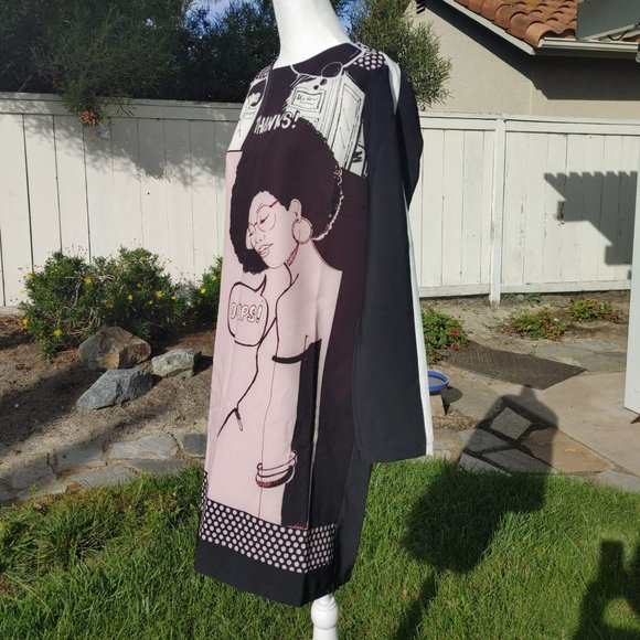 NWT Rinascimento Multicolored Comics Pop Art Dress. made in Italy. L - Picture 2 of 5